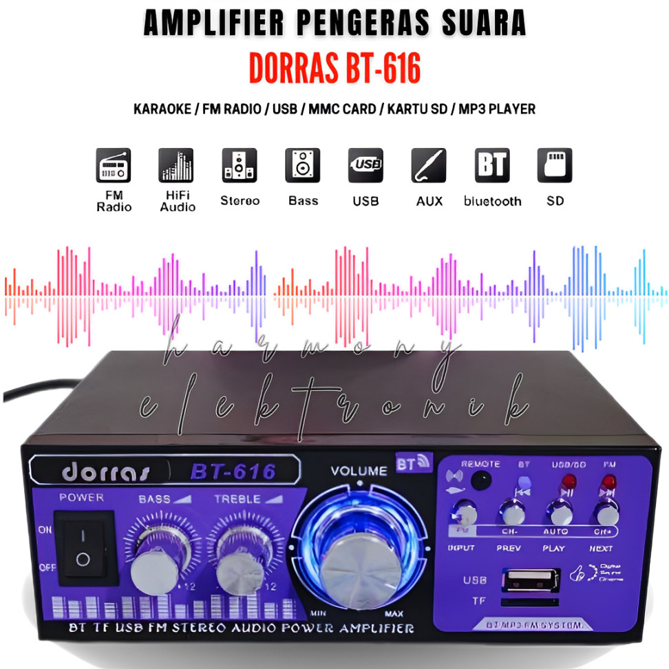 NEWW Power Amplifer Mini Dorras BT616 BT-616 BT 616 Bluetooth Stereo MP3 | Amplifier Bluetooth Dorra