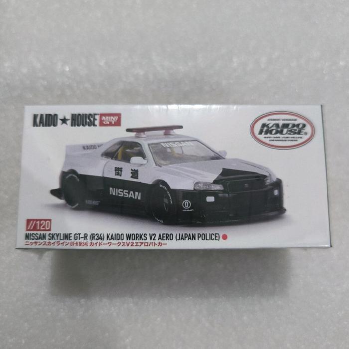 MINI GT KAIDO NISSAN SKYLINE GT-R R34 KAIDO WORKS V2 AERO JAPAN POLICE BEST