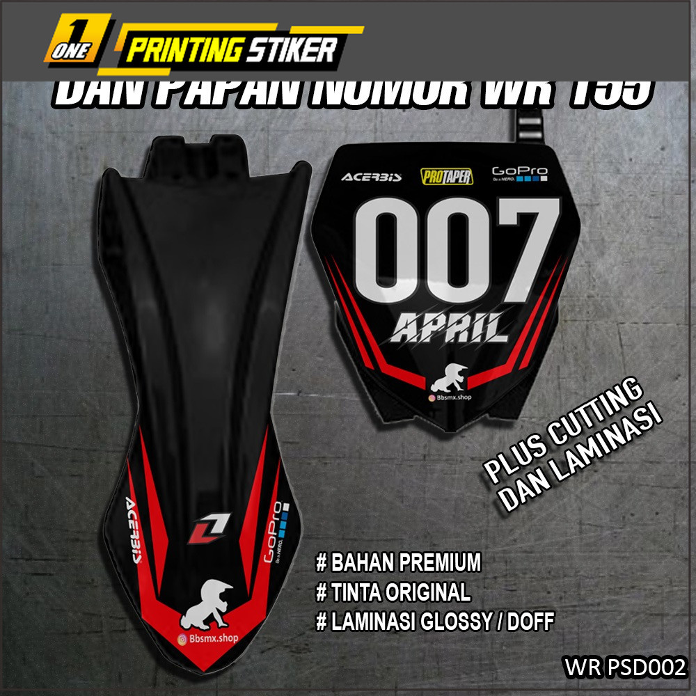 Decal Sepakbor Depan Dan Papan Nomor Rmz 450