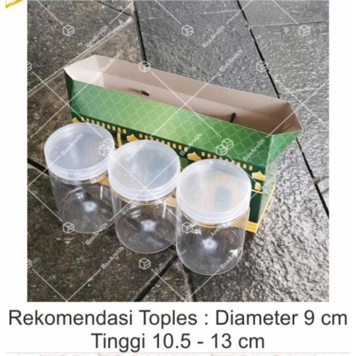 Dus Toples Lebaran Eid Mubarak Hijau - Box Toples Lebaran