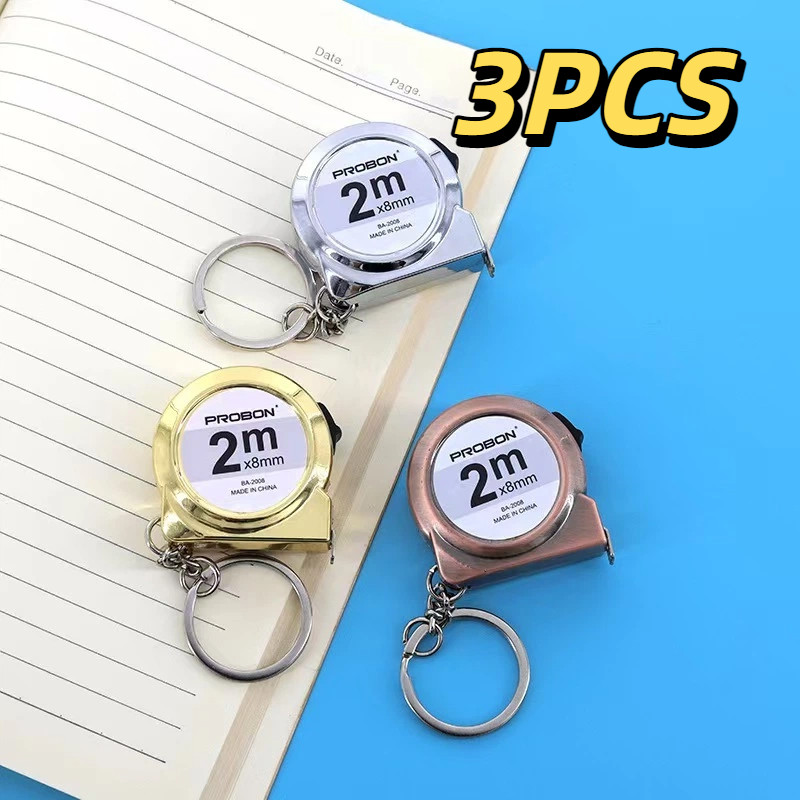 2M Mini tape measure Small household measuring tape retractable 2m Mild steel key chain tape measure