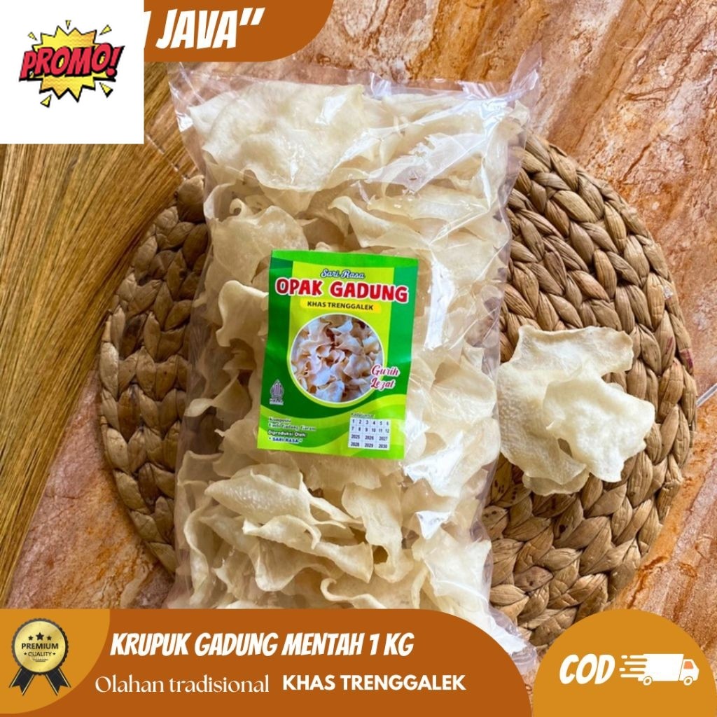 Krupuk gadung mentah 1kg asli khas Trenggalek