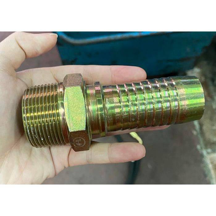 Nipple Hydraulic Drat luar ke selang 1" / Konektor hidrolik