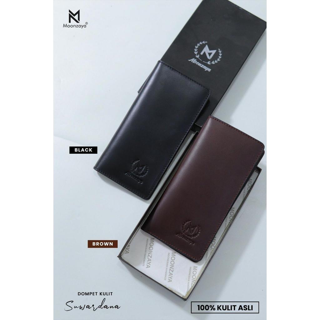 Dompet Kulit Sapi Asli Lipat Untuk Pria Dari Moonzaya