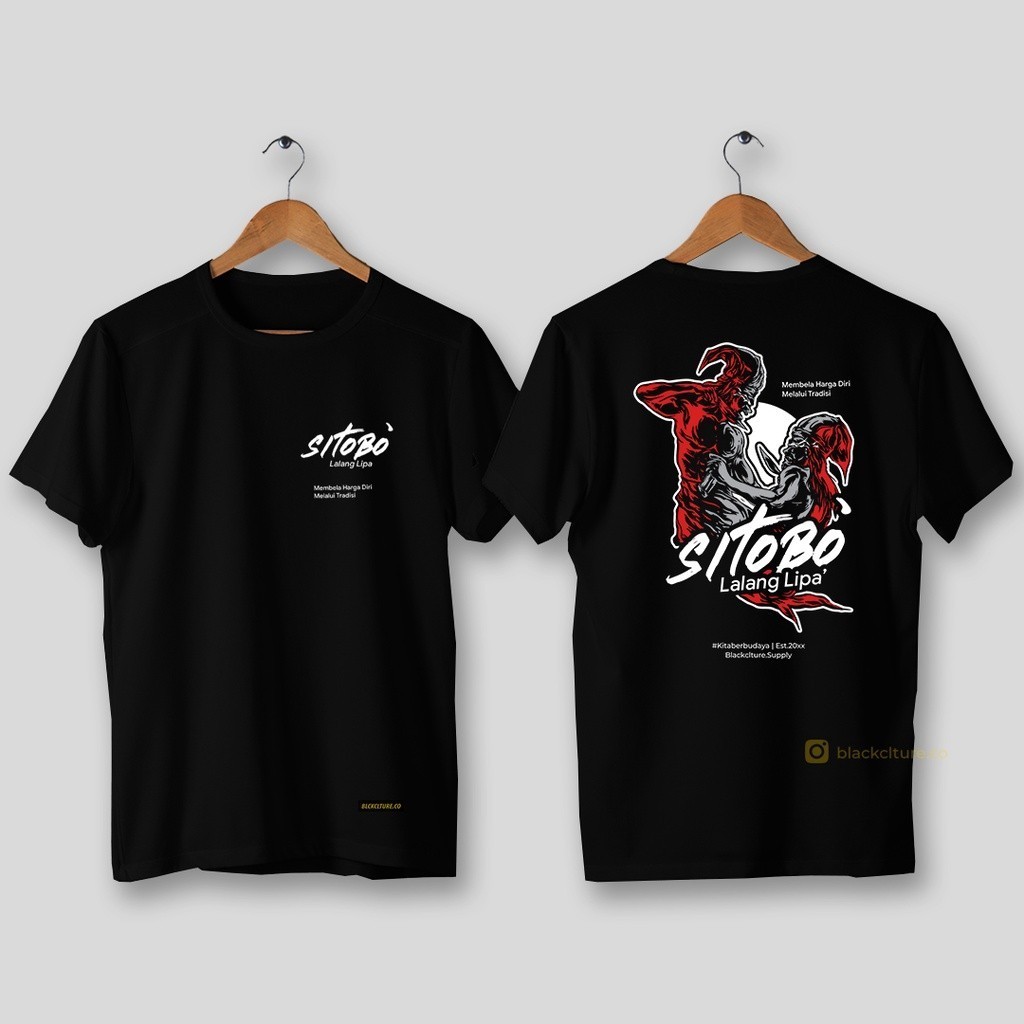 [PREMIUM] Blackclture Men Shirt Edisi Sitobo / Kaos Makassar / Kaos Bugis / Kaos Pria / Distro Makas