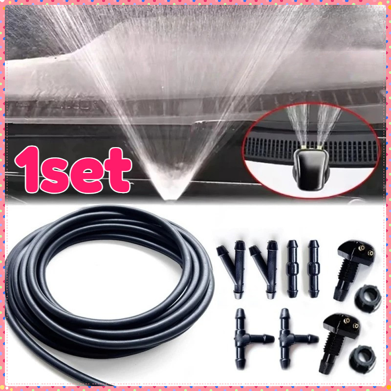 10pcs Semprotan Wiper Mobil Nozzle Air Wiper Set Selang Wiper Mobil Adjustable Nozzle Wiper Universa