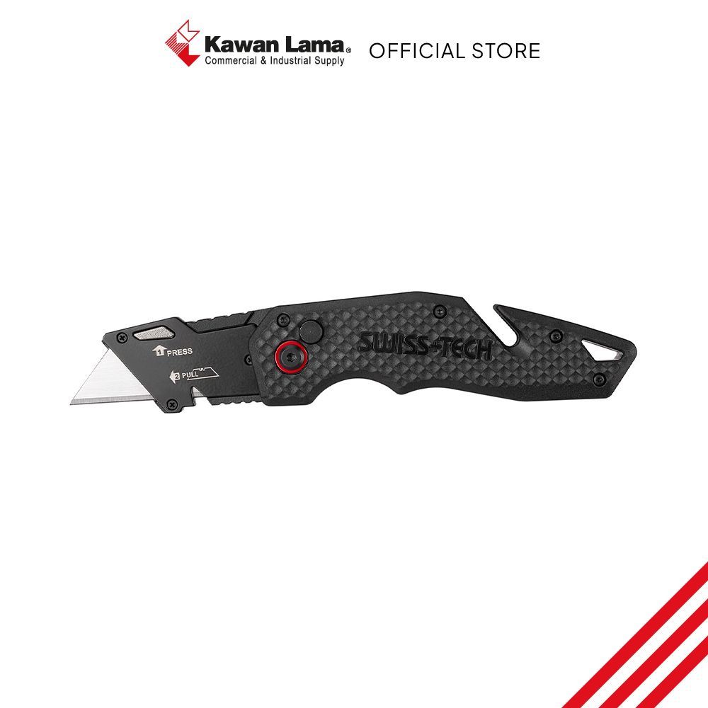 KLS Swiss Tech Pisau Serbaguna Speed Opening - Hitam Utility Knife