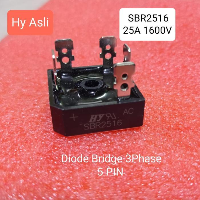 Diode bridge 3phase SBR2516 5pin 25A 380V BERKUWALITAS...