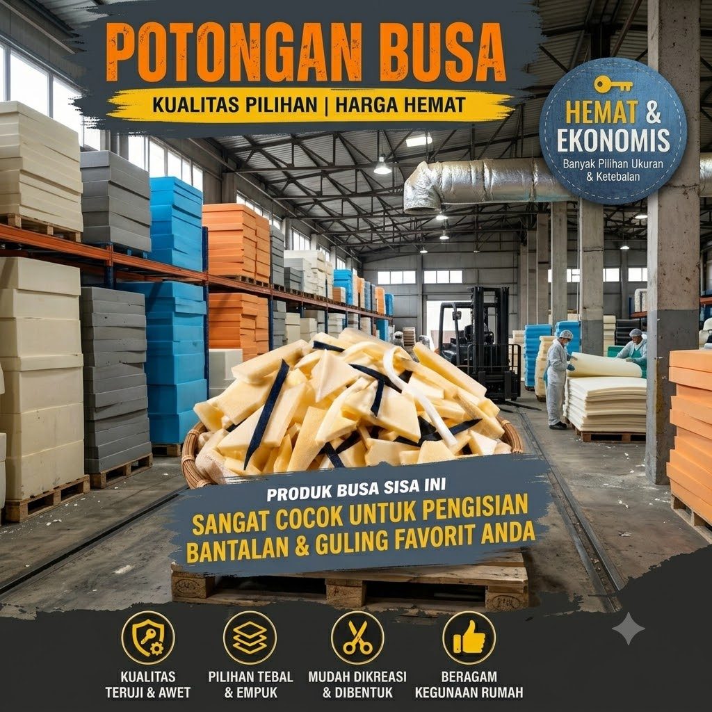 SPONS BEKAS Busa KUALITAS PREMIUM / busa cacahan inoac/busa isian bantal/guling isi 1kg - 2kg