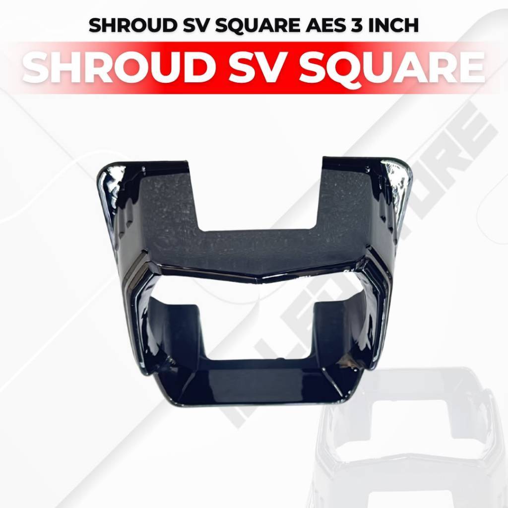 SHROUD AES SQUARE 3 INCH - Shroud Aes Square 3 Inch Universal Biled Square Hitam Crome