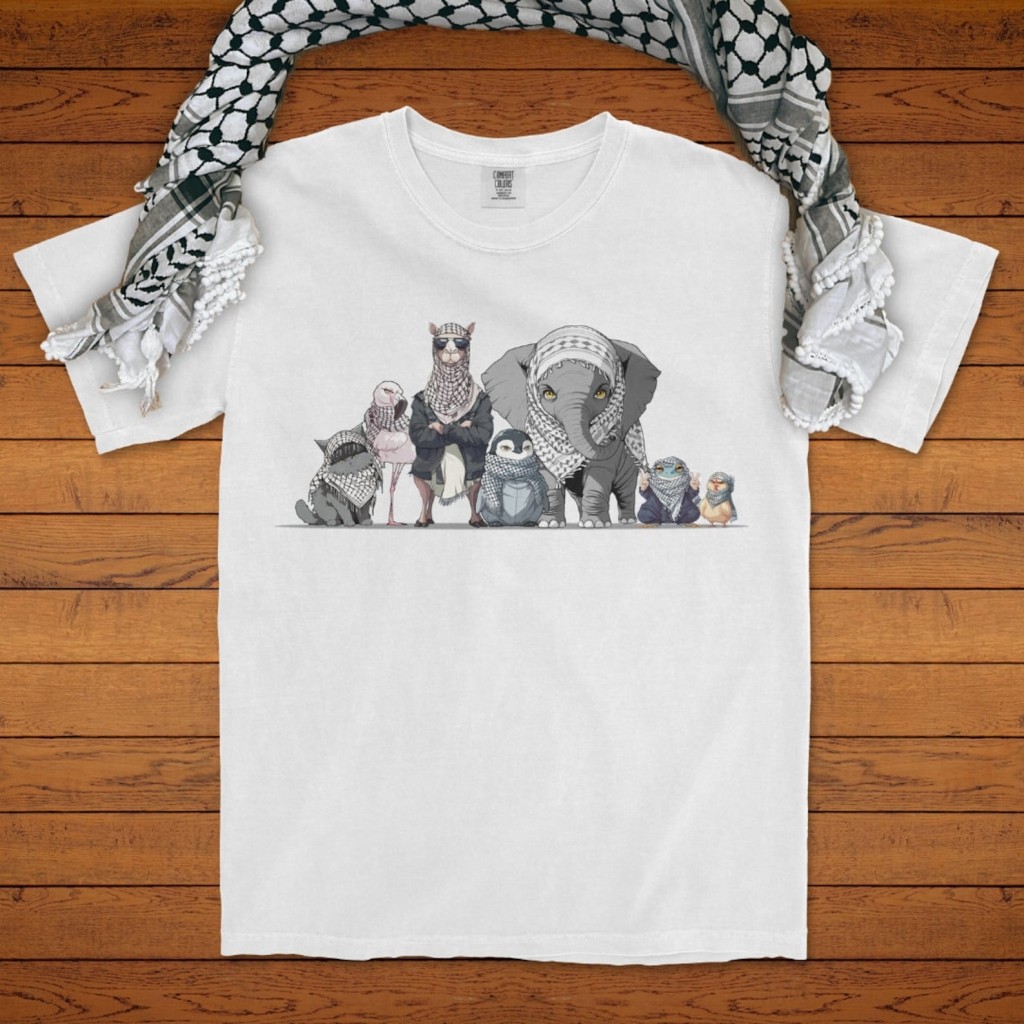 Animals in Keffiyeh Shirt, Comfort Colors Tee