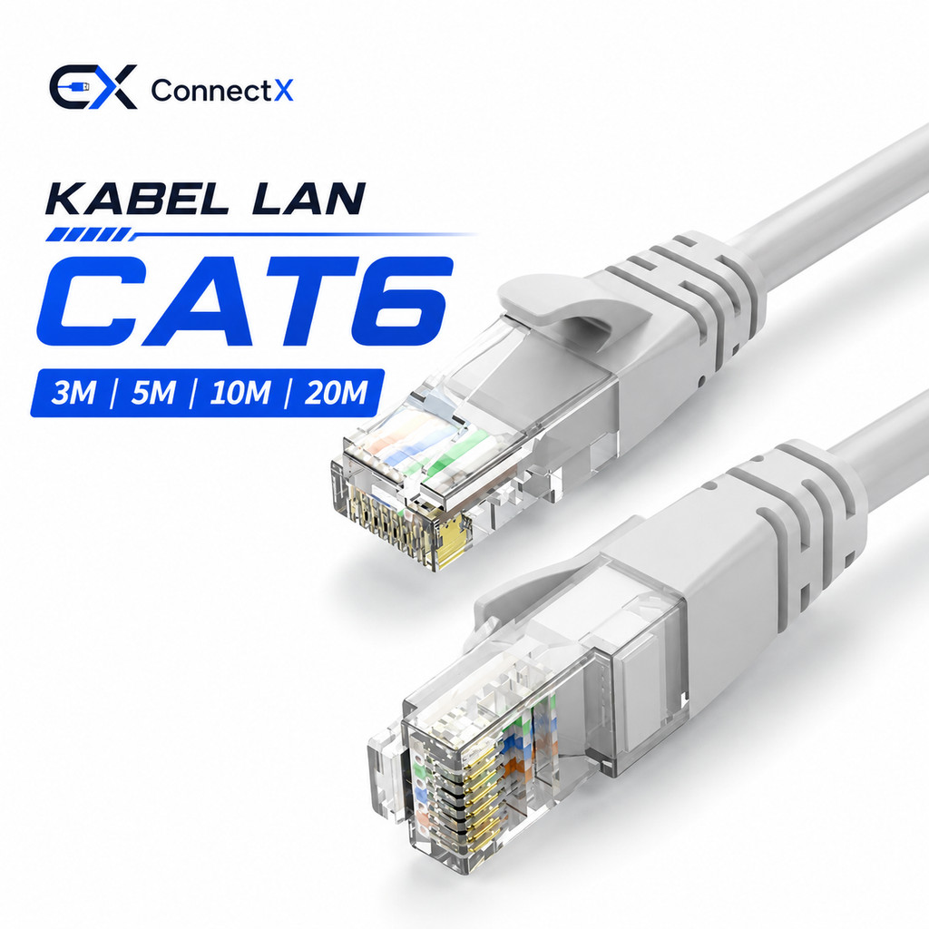 Kabel LAN CAT6 3M 5M 10M 20M Kabel Internet Router Modem PC Laptop CCTV