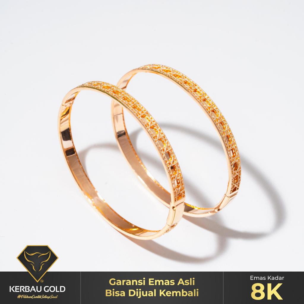 [Kerbau Gold] Gelang Emas Luxury Diora 8K - Emas Asli 100%