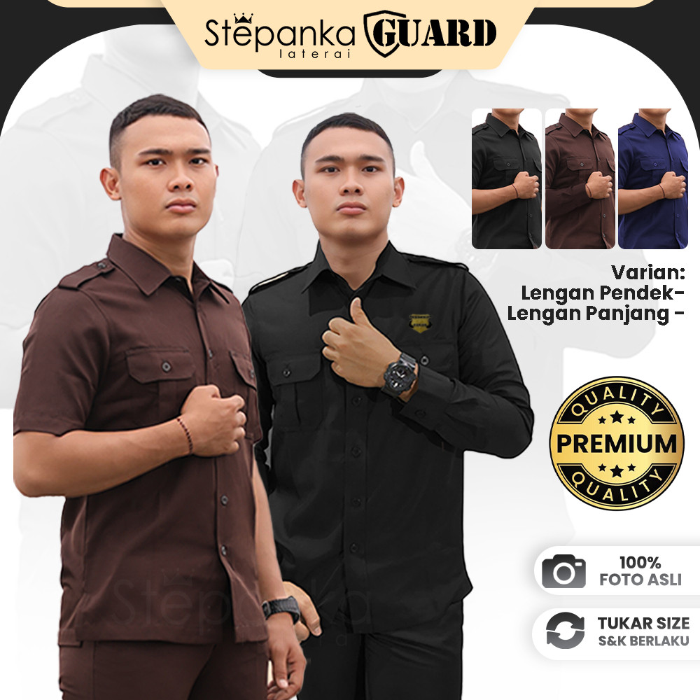 KEKERUN [2026] Seragam Safari PREMIUM / Kemeja Safari /Safari Hitam/Safari Navy /Safari Coklat /Secu