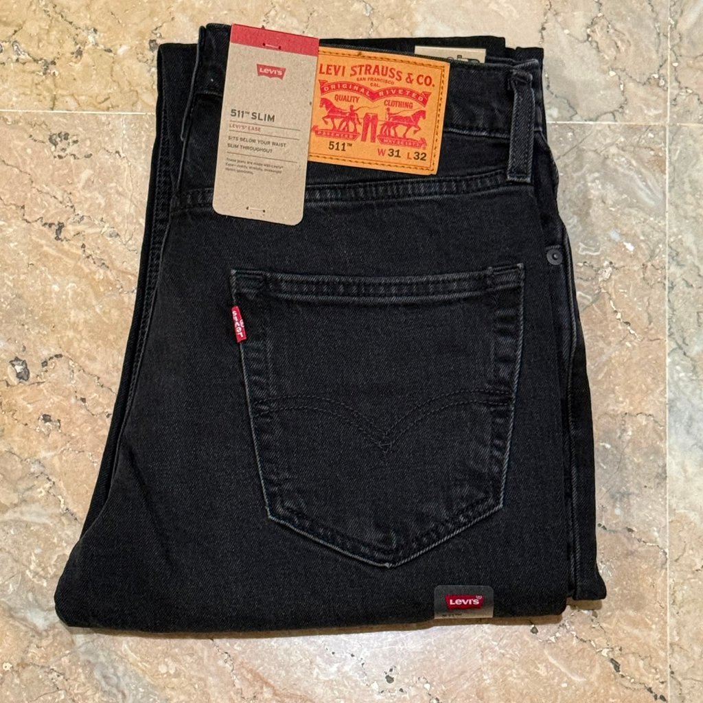 Celana Panjang Jeans Pria Levis 511 Original Slim Stretch Black Washed 04511-6244