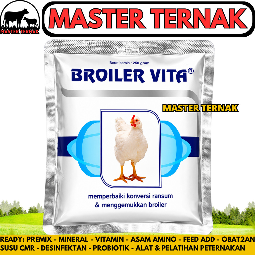 Vitamin Ayam BROILER VITA 250 GRAM MEDION - Vitamin Ayam Broiler Pedaging - Obat Penggemuk Ayam Peda