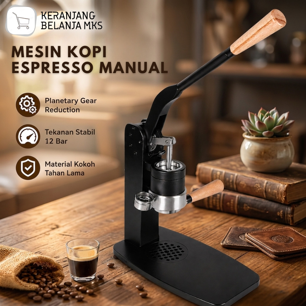 Mesin Kopi Espresso Manual Hand Press Planetary Gear Reduction