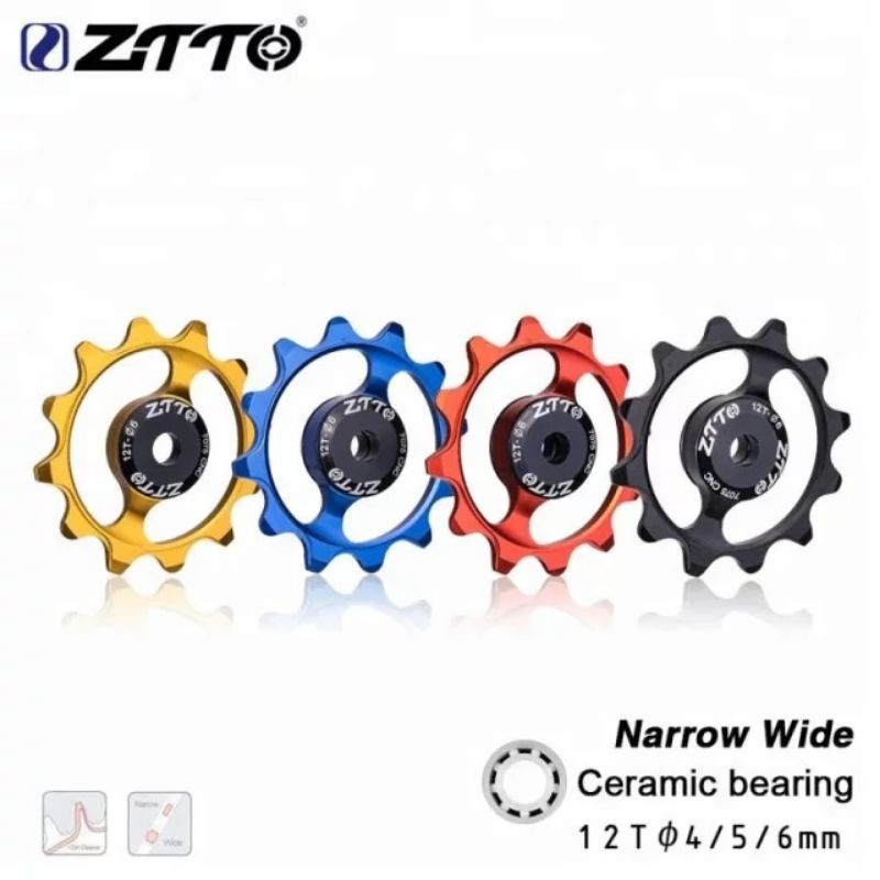 Foto Pulley RD ZTTO ceramic jockey wheel bearing keramik cnc alloy 12T Narrow Wide loncer untuk sepeda RB MTB