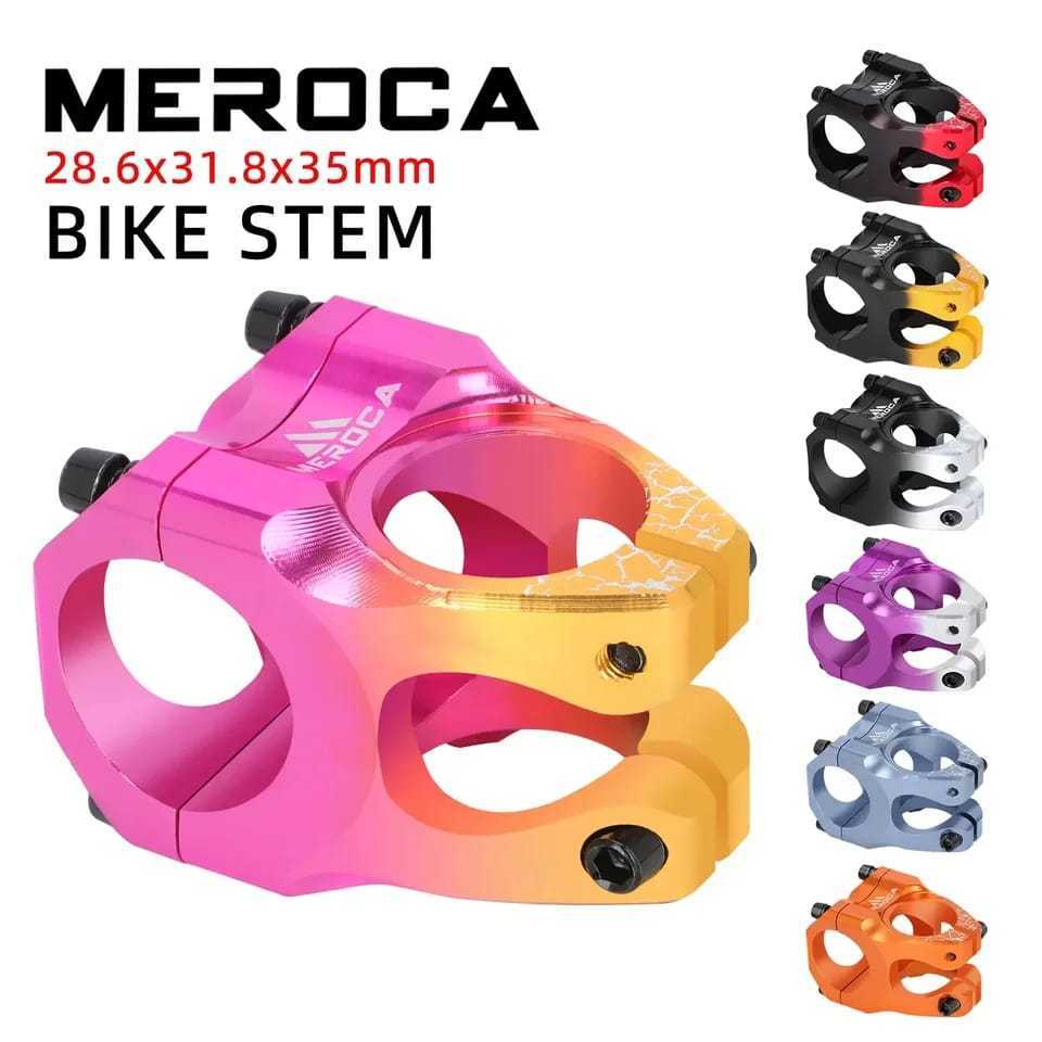 Foto Stem Pendek Meroca 31.8 x 35 mm Colorfull Gradasi clamp oversize 31.8mm alloy sepeda
