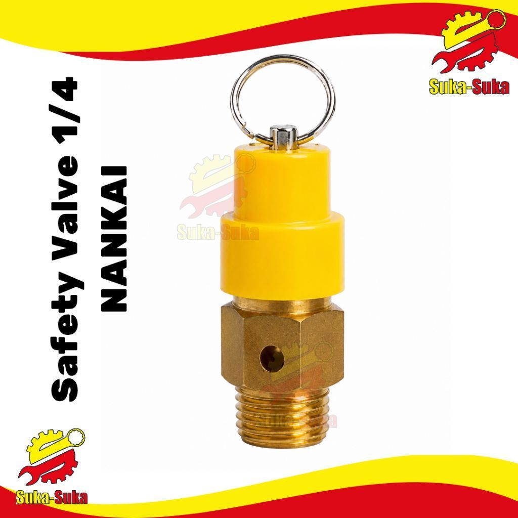 MINI SAFETY VALVE KOMPRESOR 1/4 INCH KUNINGAN KRAN PENGAMAN TEKANAN ANGIN KOMPRESOR OTOMATIS