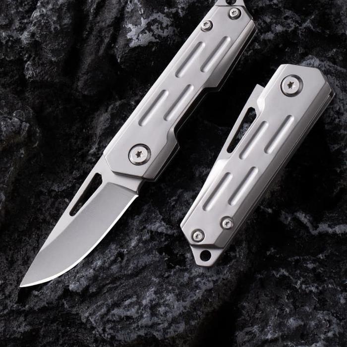 Pisau Lipat Portable Gantungan Kunci D2 Steel Handle