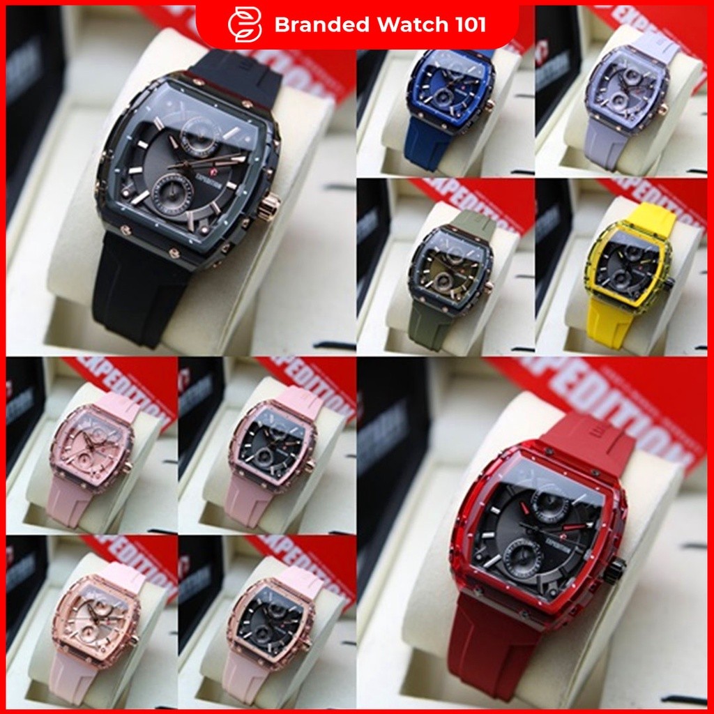 ORIGINAL Jam Tangan Wanita Cewek Expedition E 6814 / E6814 / 6814 Garansi Resmi 1 Tahun Rubber