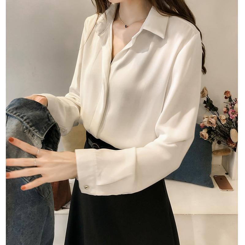 Wanita Gaya Korea Wanita Kemeja Loose Blouse Baju Baju Wanita