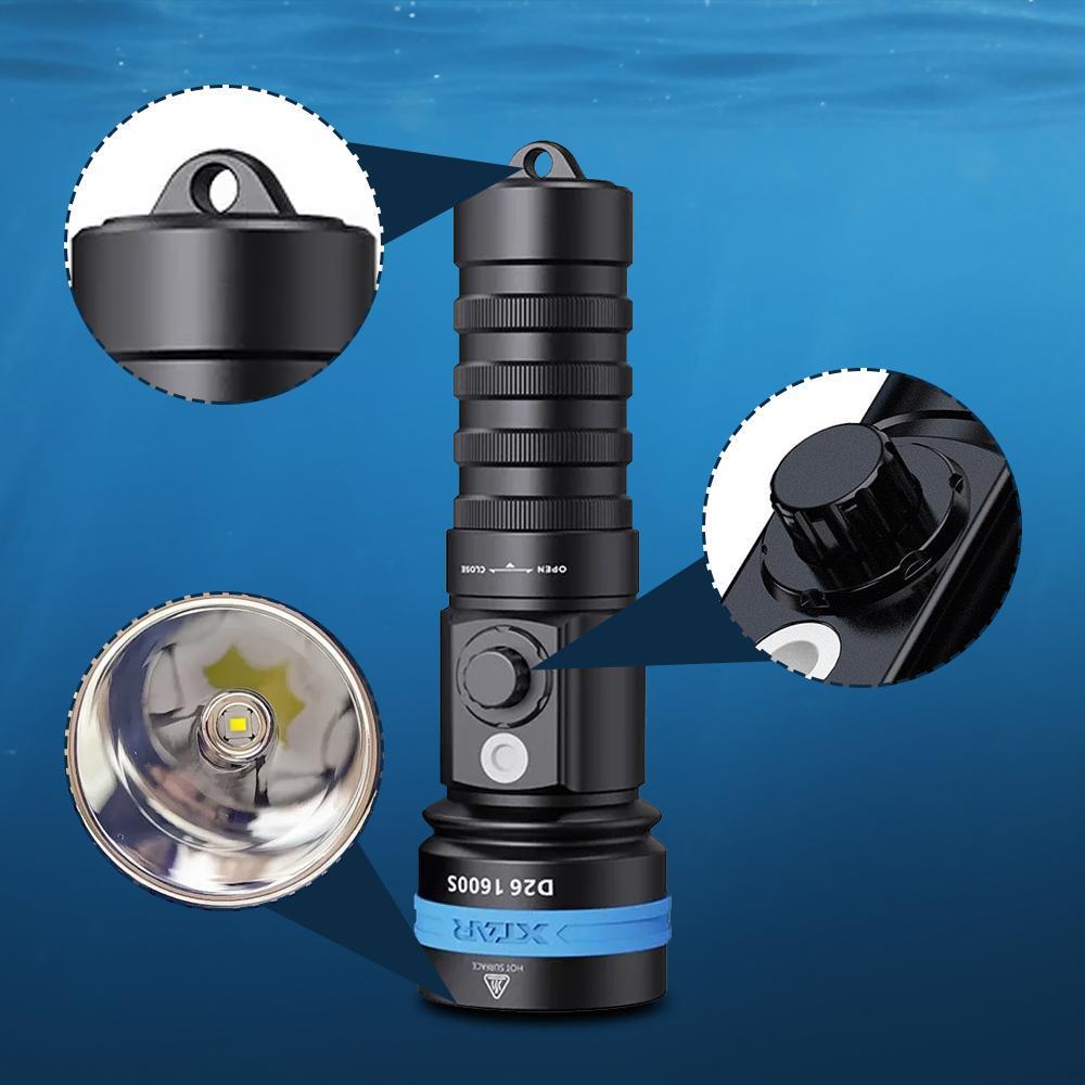 SENTER Selam Diving XTAR D26 CREE XHP35 Waterproof Bawah laut