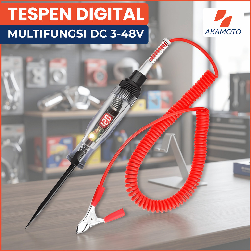 Tespen Listrik Tespen Digital ac/dc Multifungsi Tespen Deteksi Arus Listrik Mobil Motor 3V - 48V