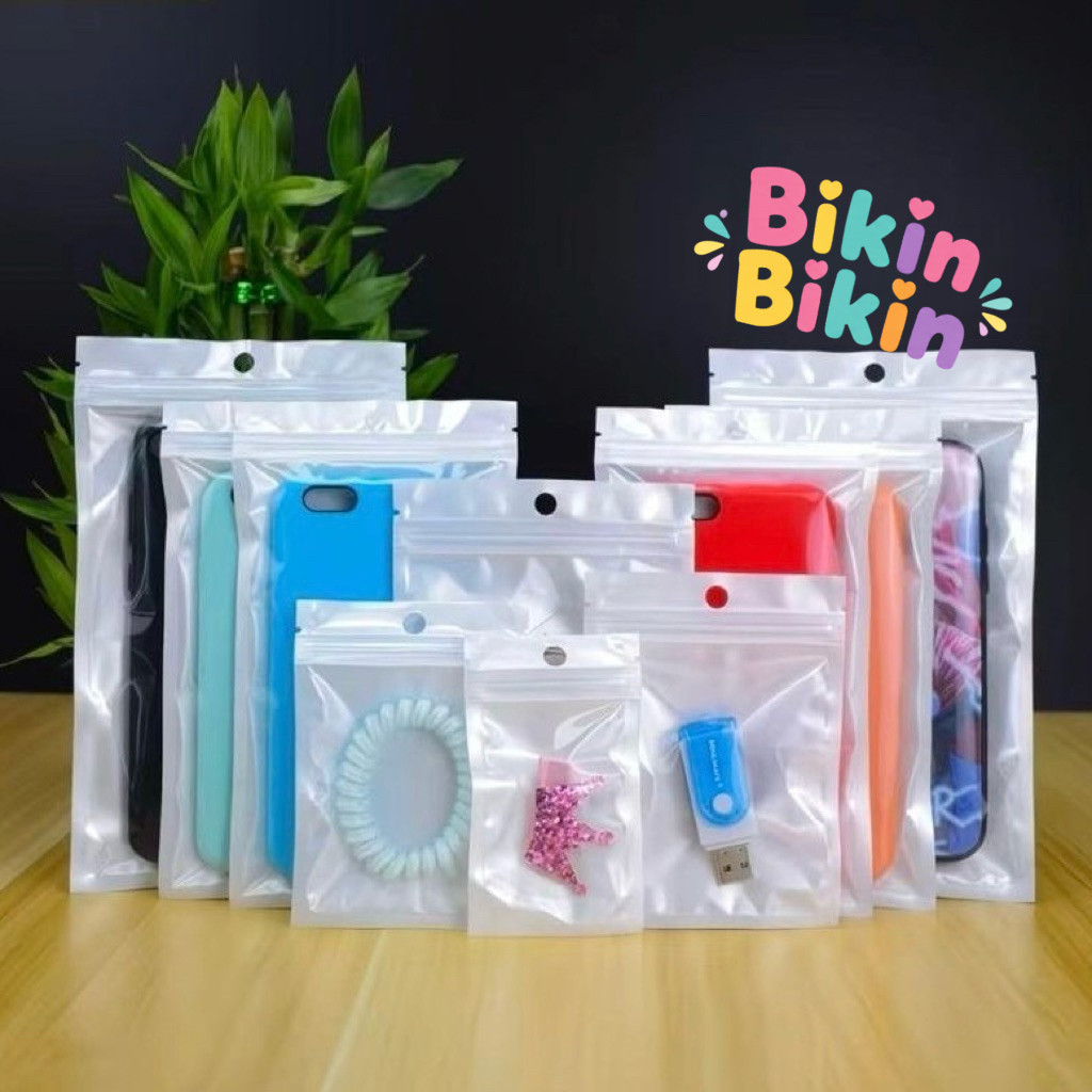 [GROSIR 100pcs] ZIPLOCK PUTIH / ziplock aksesoris plastik klip tebal / plastik ziplock hologram