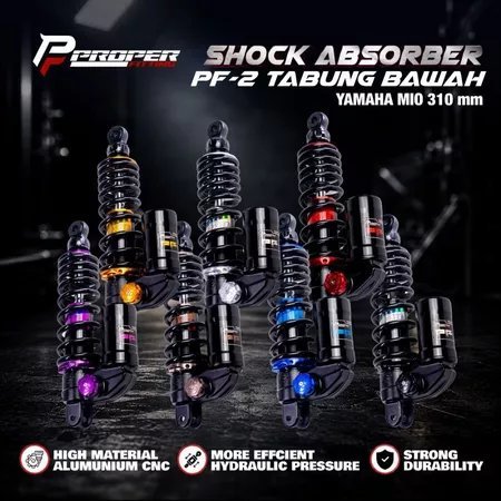 Shock Proper Fitting PF-2 Tabung Bawah Proper Fitting PF-2 Honda Vario 125 150 160 Yamaha Mio 310MM 