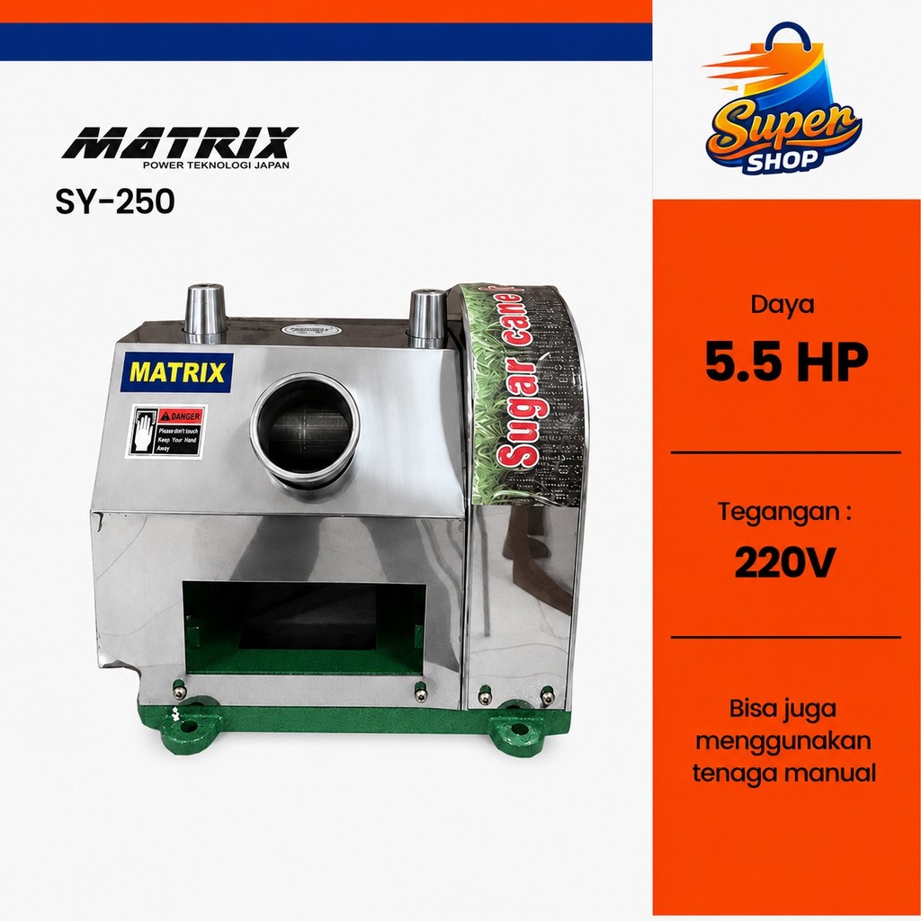 MATRIX Gilingan Tebu Matrix SY-250 - Mesin Pemeras Tebu 2in1 Manual & Bensin MATRIX