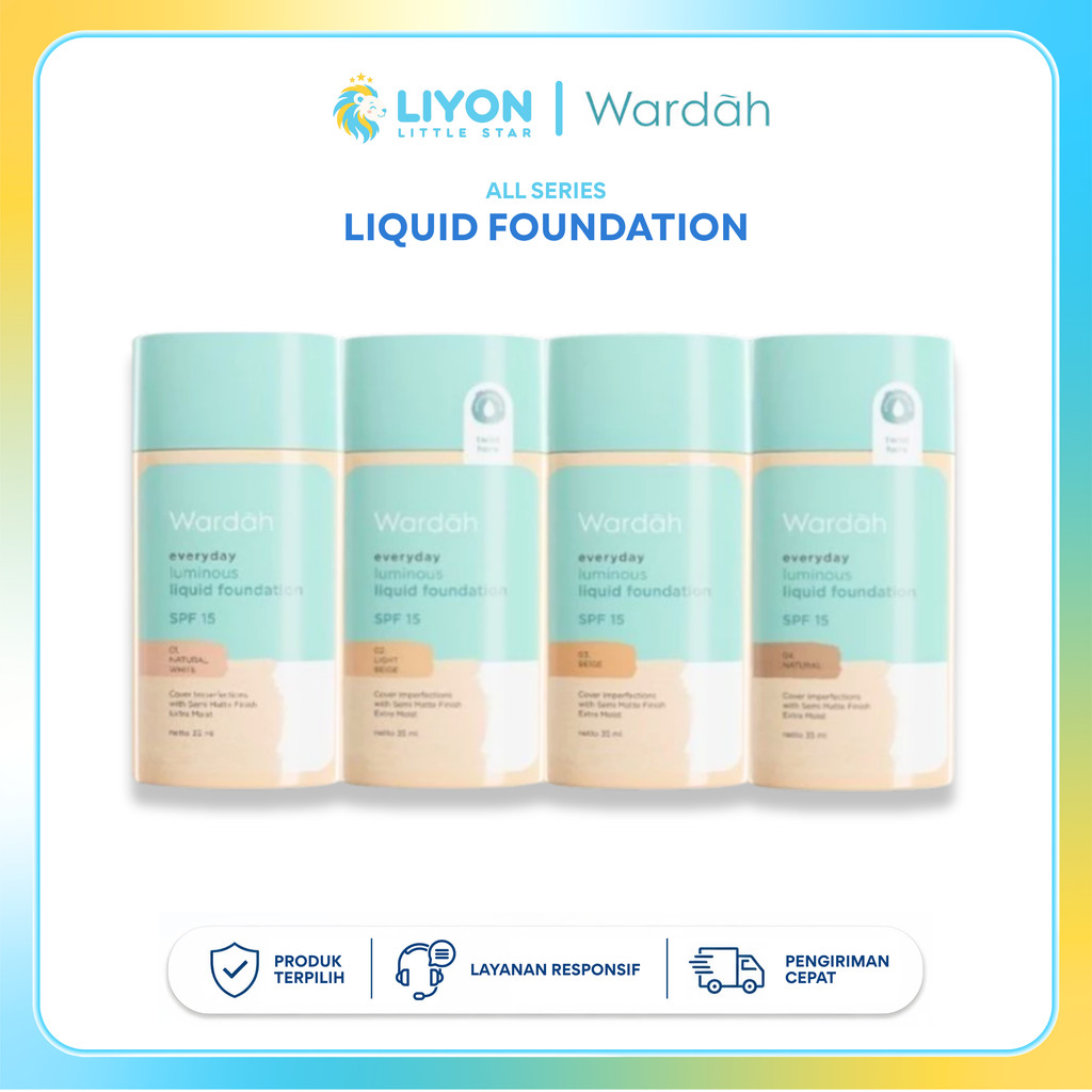 Wardah Everyday Luminous Liquid Foundation Alas Bedak Cair Matte Natural SPF15
