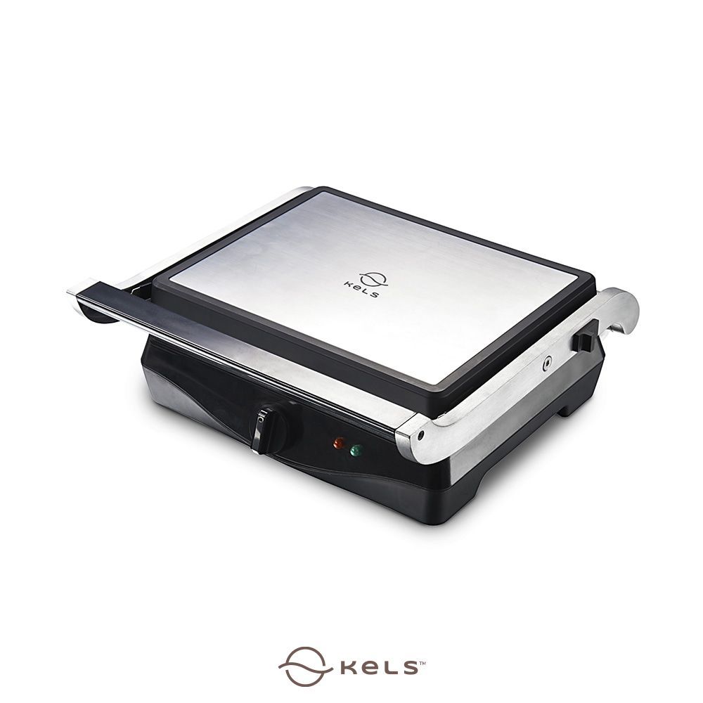 Kels Akira Press Grill - Silver, Alat Panggang Listrik dengan Plat Anti-Lengket
