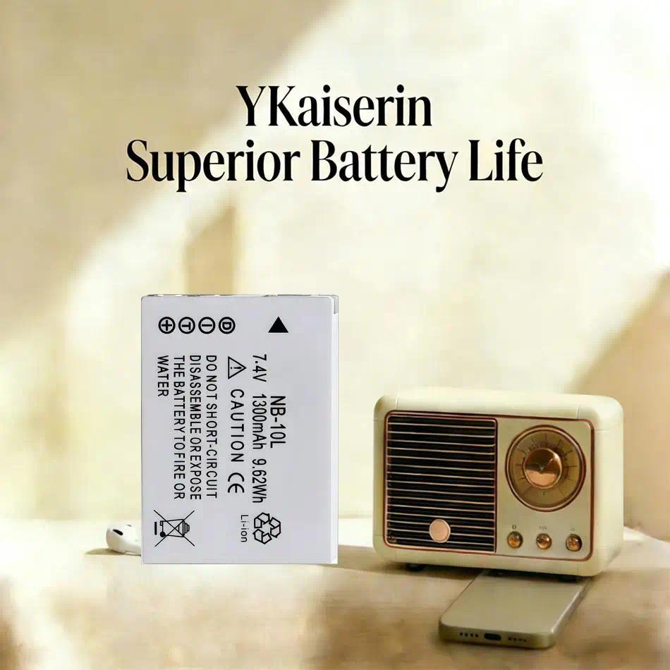 Camera Battery NB-10L 1300mAh Long-Lasting For Canon G1X G15 G16 SX40HS SX50HS SX60HS SX40 SX50 SX60