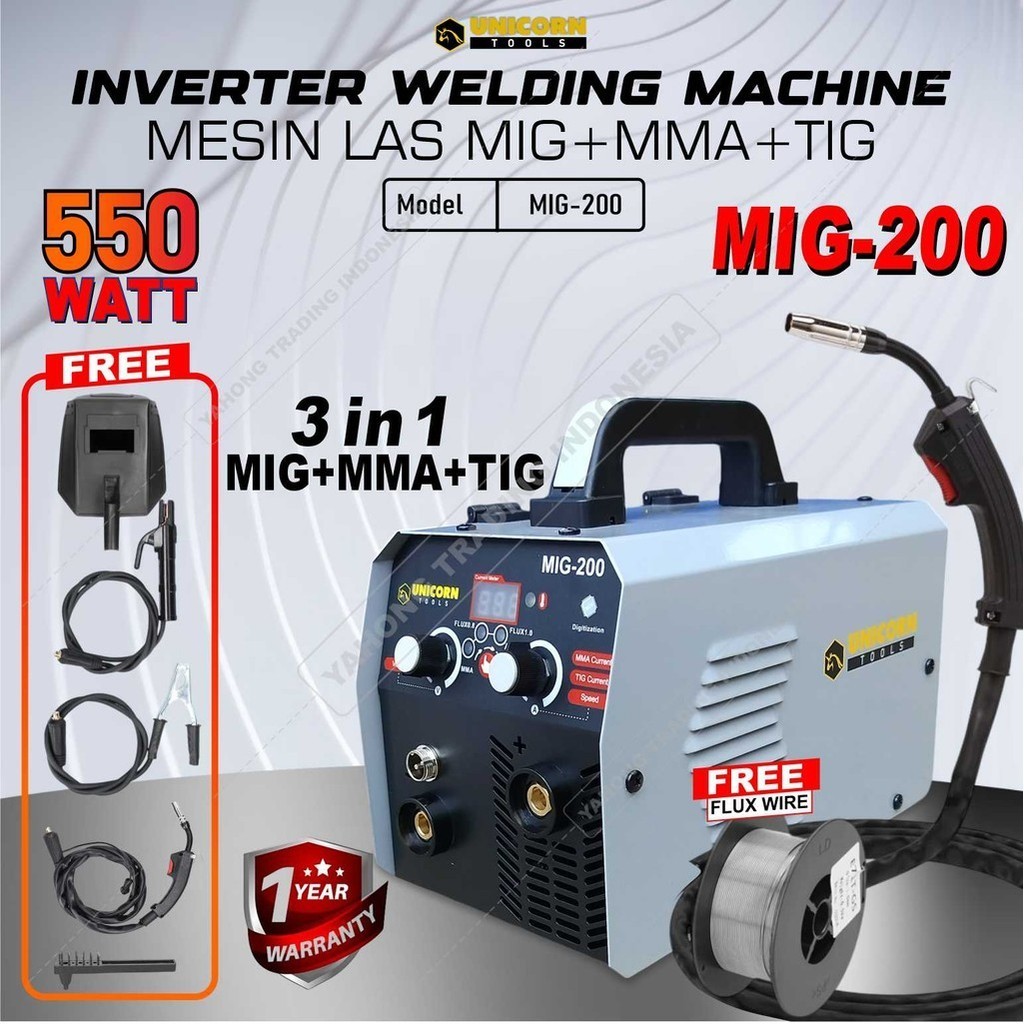 Mesin Las Inverter MIG-200 IGBT Las Inverter Trafo Mesin Las Low Watt Mesin Las Trafo