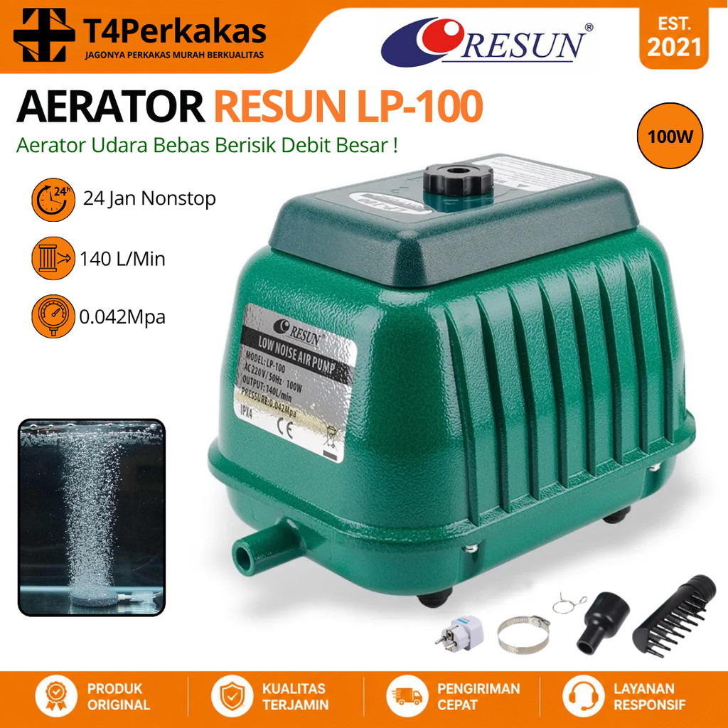 Resun LP 100 Aerator Low Noise Air Pump Blower Pompa Udara Kolam Koi