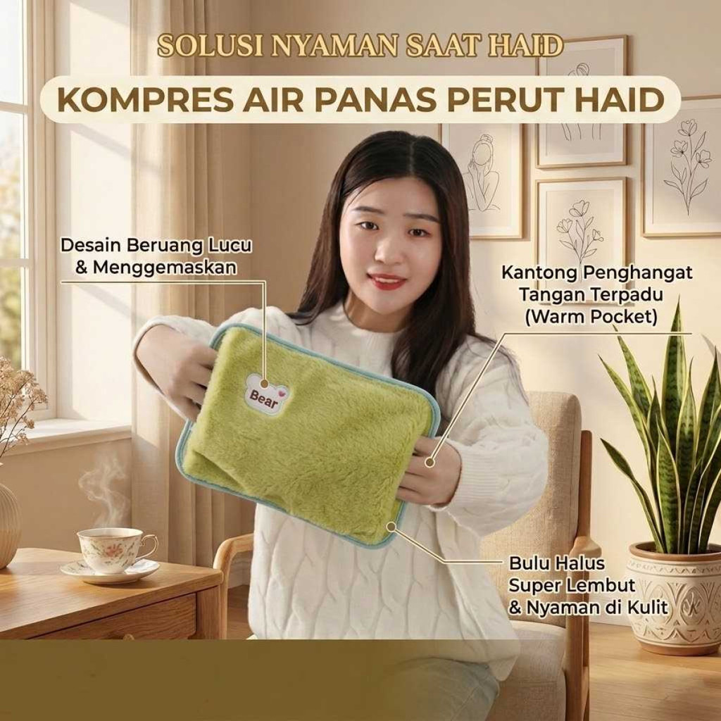Bantal Penghangat Perut Haid Elektrik Kompres Hot Water Bag - QM-9527