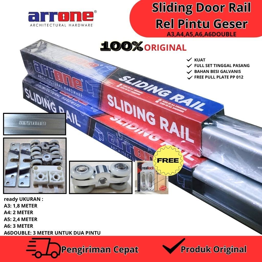 REL /RAIL/TRACK  Pintu Geser Sliding ARRONE A6 (3 METER) FREE PP012