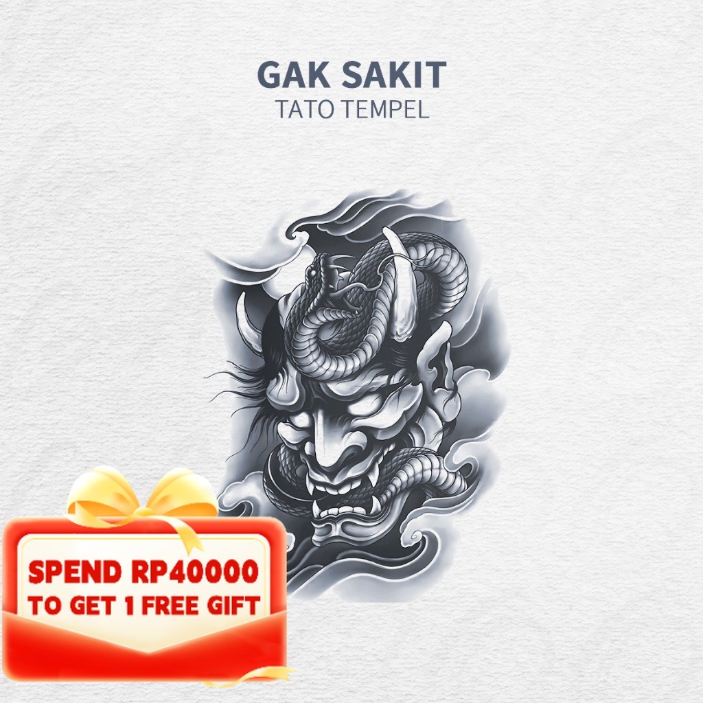GATTOO M-214【Gambar Besar Prajna】Tato Temporer Realistis, Tanpa Rasa Sakit, Mudah Ditempel, Tahan Ai