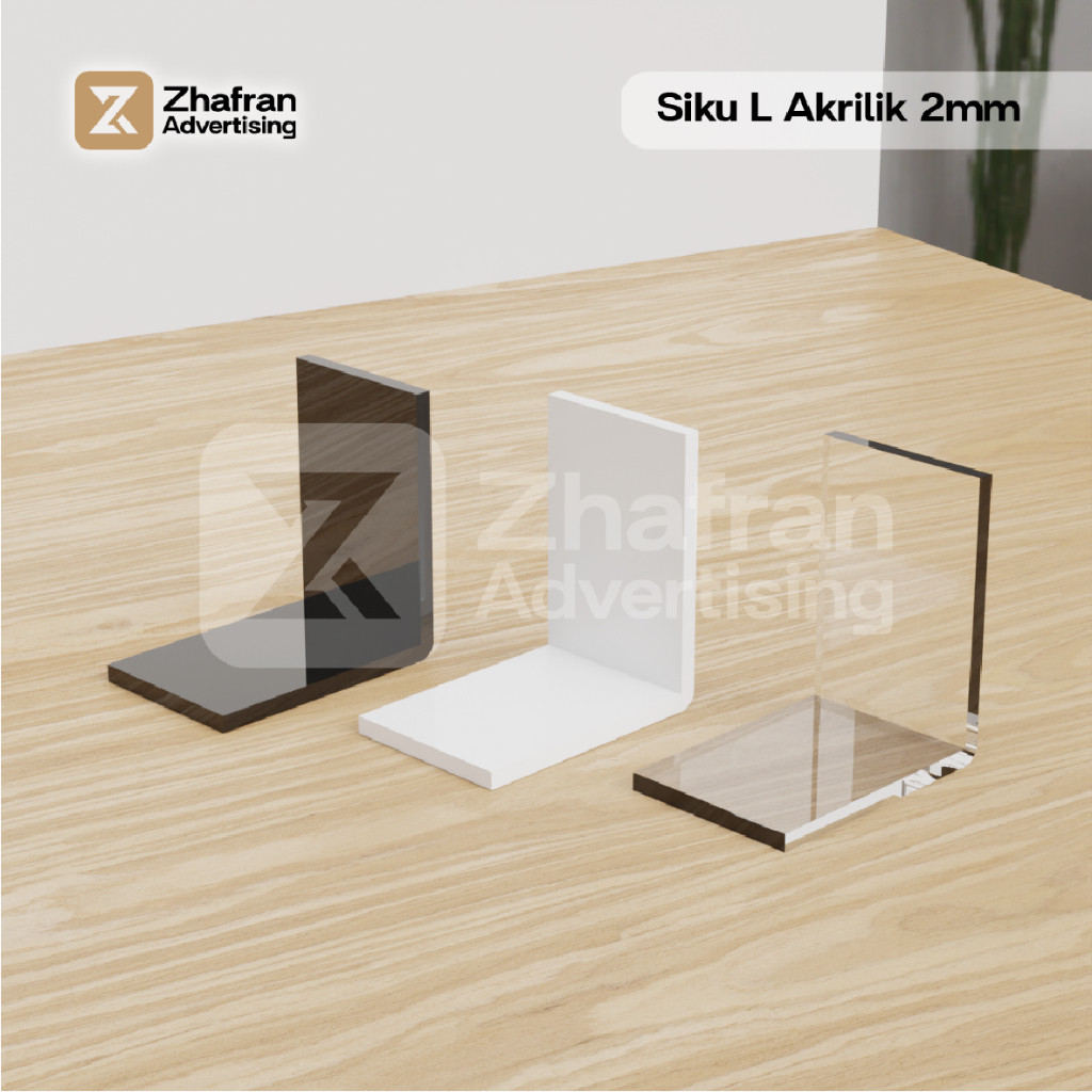 Siku L Sudut Custom Akrilik 2mm Bening Elegan / Akrilik Siku L Putih, Hitam