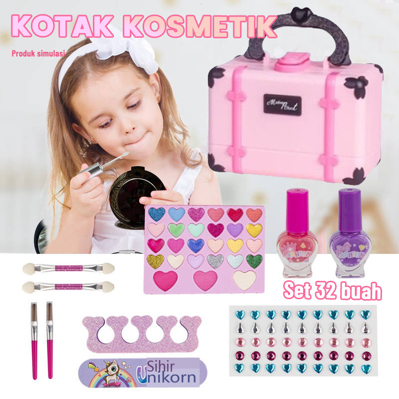 [COD] Set Kosmetik Mainan Anak Perempuan - Kotak Makeup Lengkap dengan Tas Mainan Eksklusif,Kotak Ko
