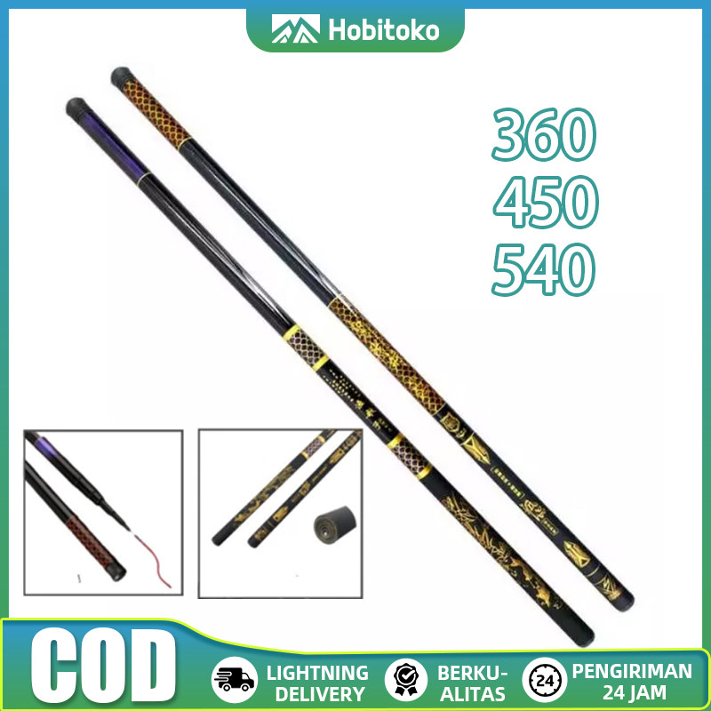 Joran Tegek Batik Murah Joran Pancing Portabel FRP Delapan Bagian 360 450 540