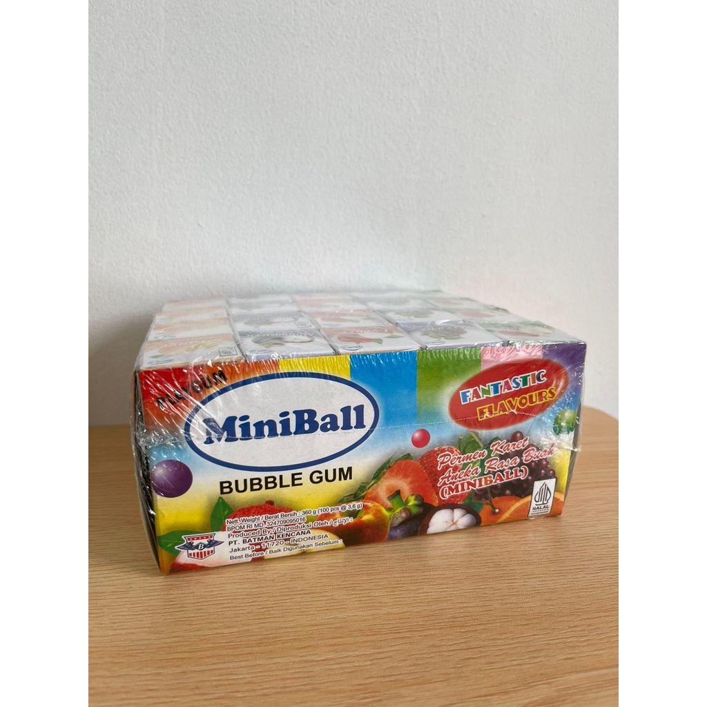 Permen Karet Aneka Rasa Buah Miniball isi 100 PCS