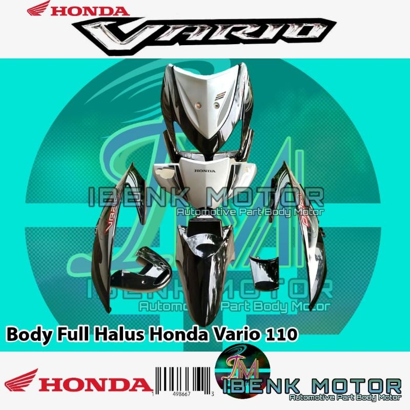 Full Body Halus Vario Lama Karbu Hitam Silver/Body Alus Vario Lama 110 Karbu Hitam Silver