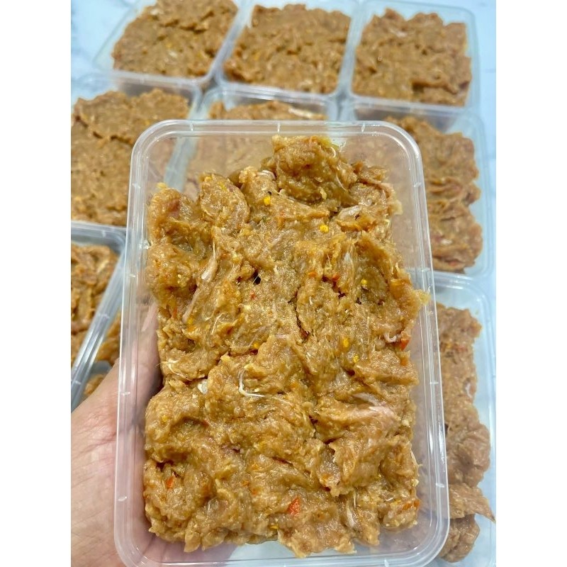 Luluh Babi kemasan 500 gr/ luluh frozen/ daging babi/luluh sate/ sate lilit