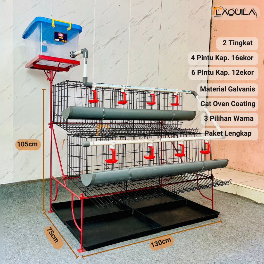 Paket Kandang Ayam Petelur 2 Tingkat Fullset Lengkap Rumahan Modern Praktis