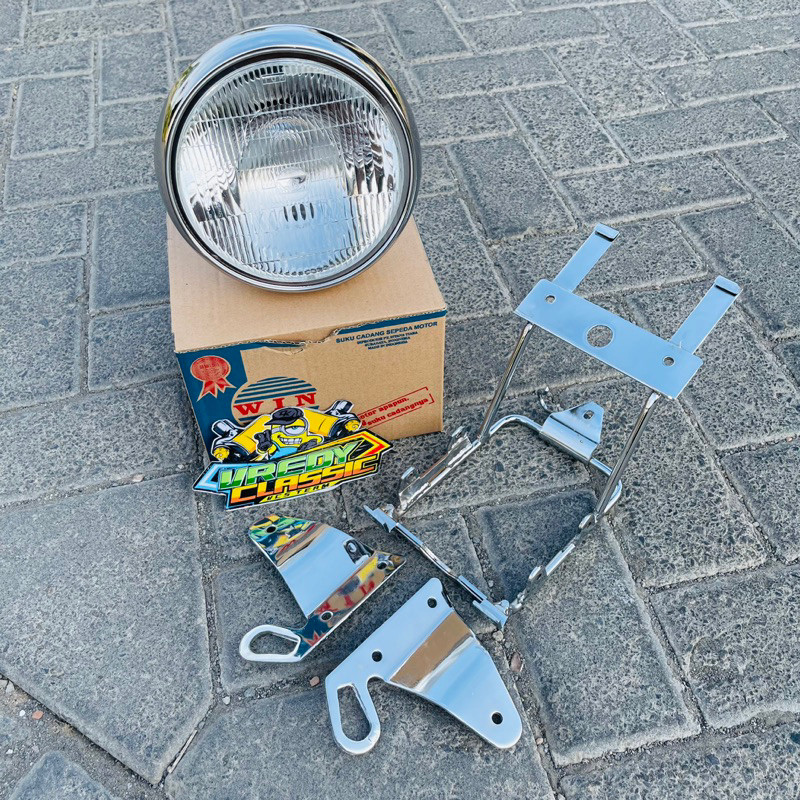 lampu ninja ss set kupingan set tralis braket lampu ninja ss IMPOR reflektor depan ninja ss