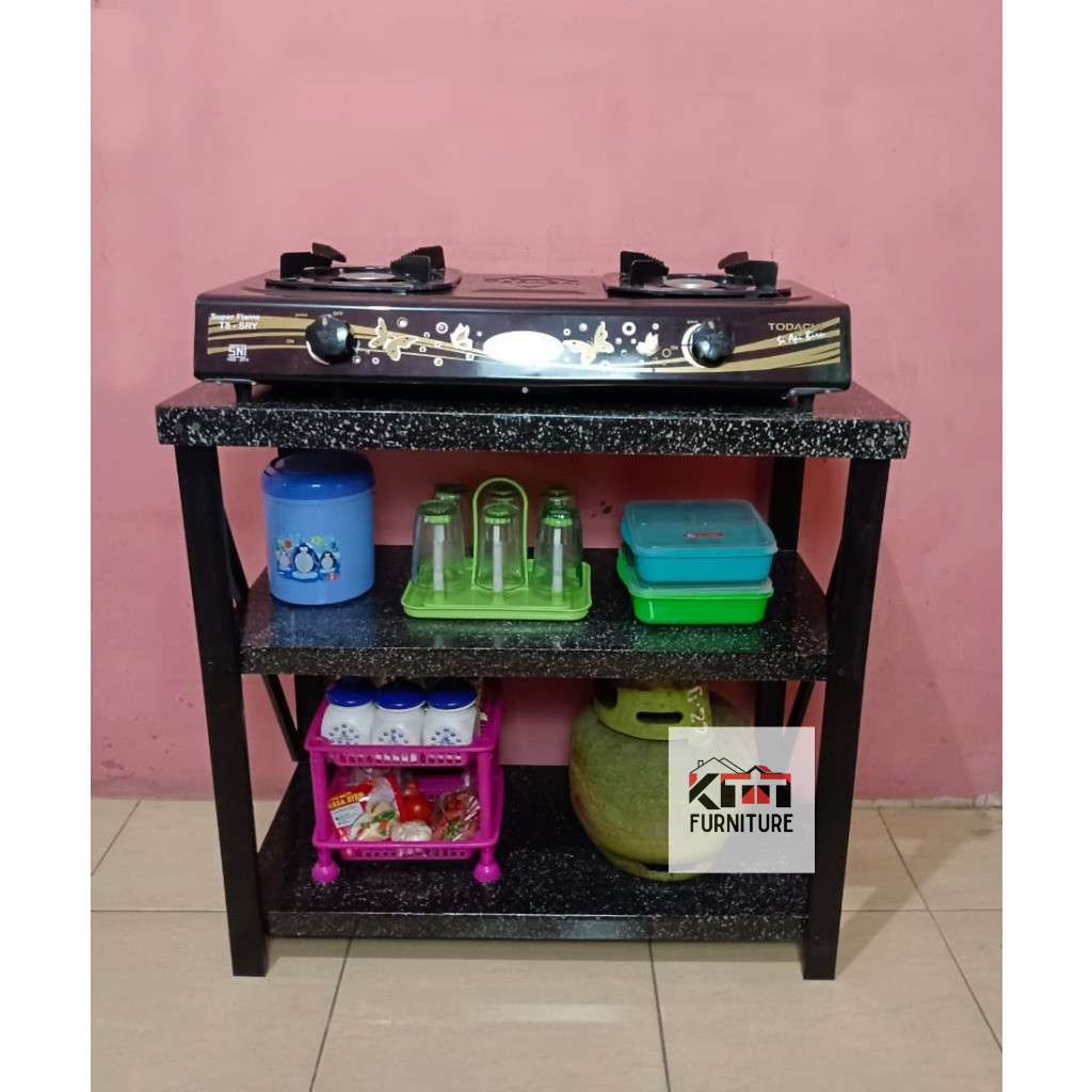 Meja Kompor 2 Tungku Rak Kompor Dapur Meja Kompor Gas