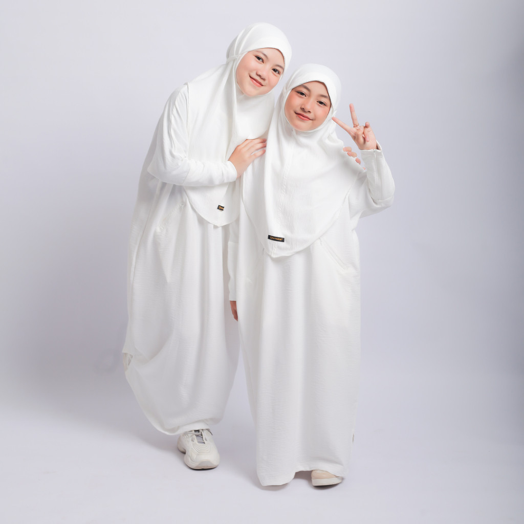 HUNTEDMANE Baju Anak Perempuan Abaya Maryam Series ( Hitam ) Set Hijab